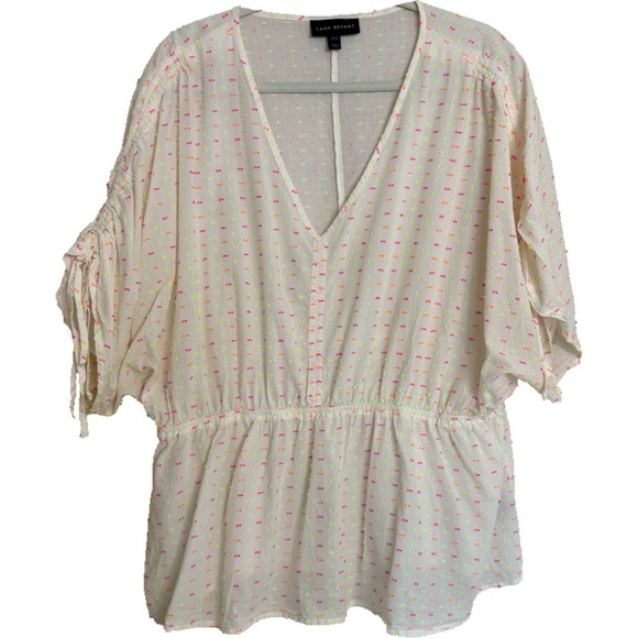 Lane Bryant Tops - Spring Summer Lane Bryant Textured Dolman-Sleeve Peplum Blouse White Size 18/20